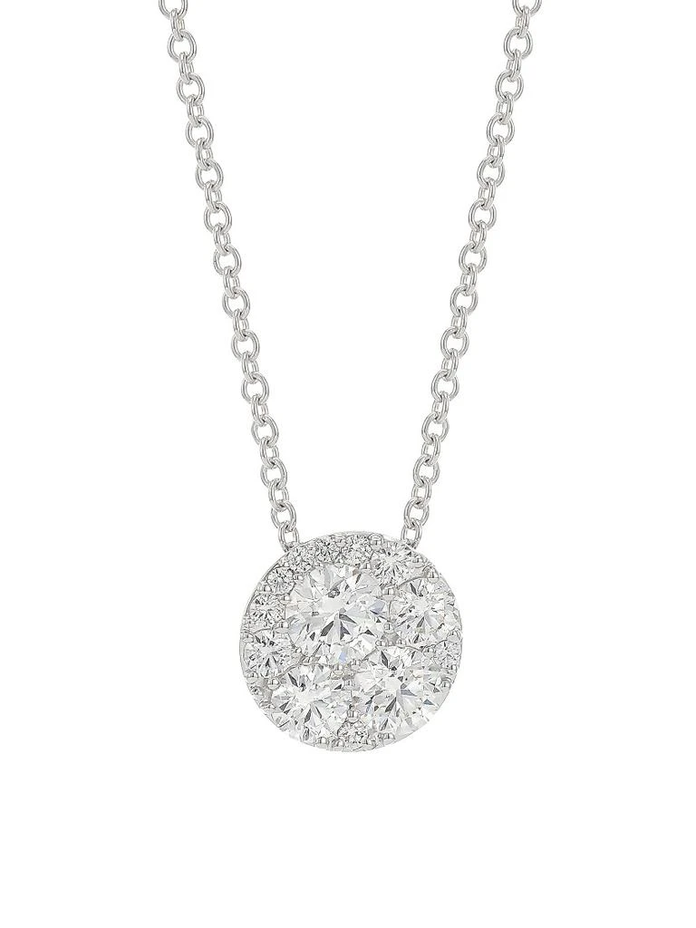 Hearts On Fire Tessa 18K White Gold 
0.71 TCW Diamond Cluster Pendant Necklace 1