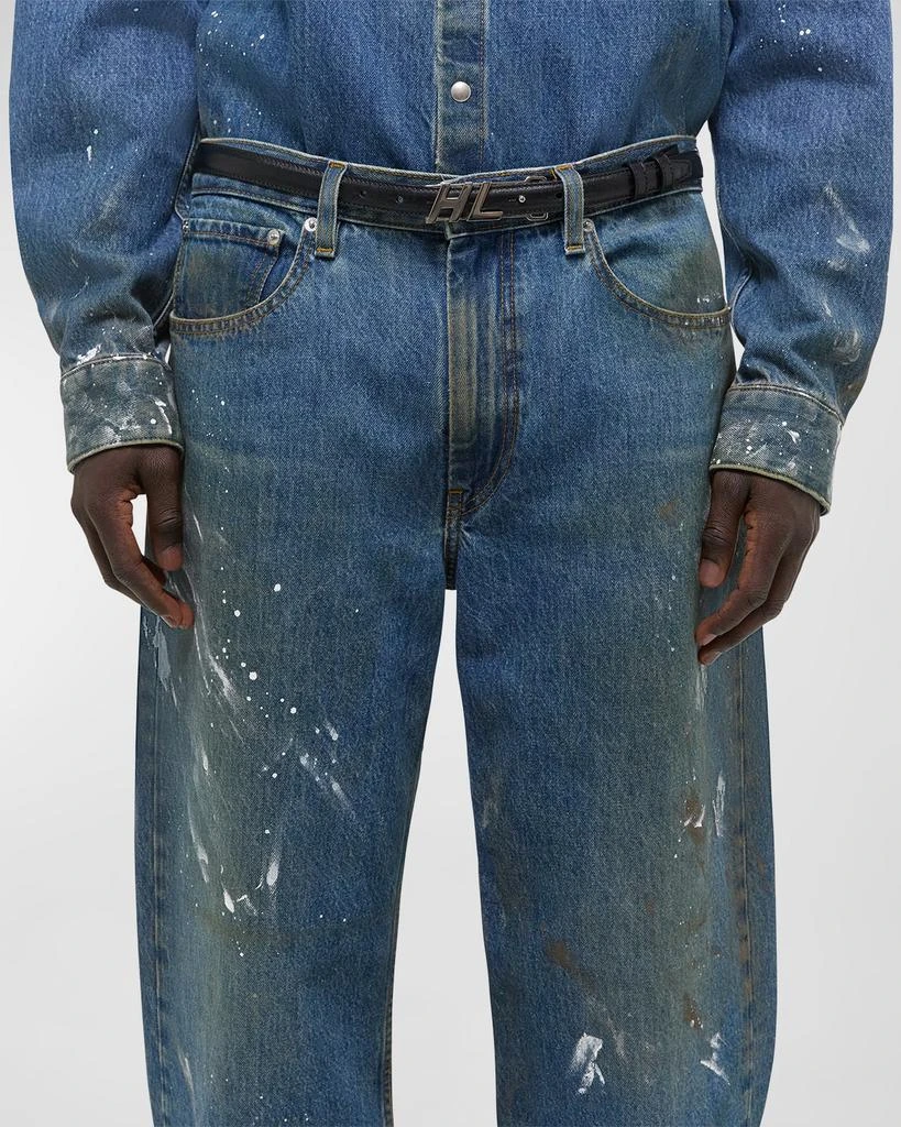 Helmut Lang Men's Adjustable Paint-Splatter Jeans 5