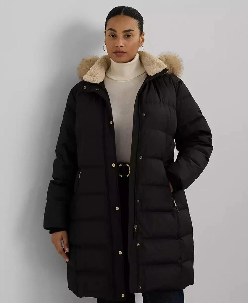 Ralph Lauren Plus Size Faux-Fur-Trim Hooded Puffer Coat 1