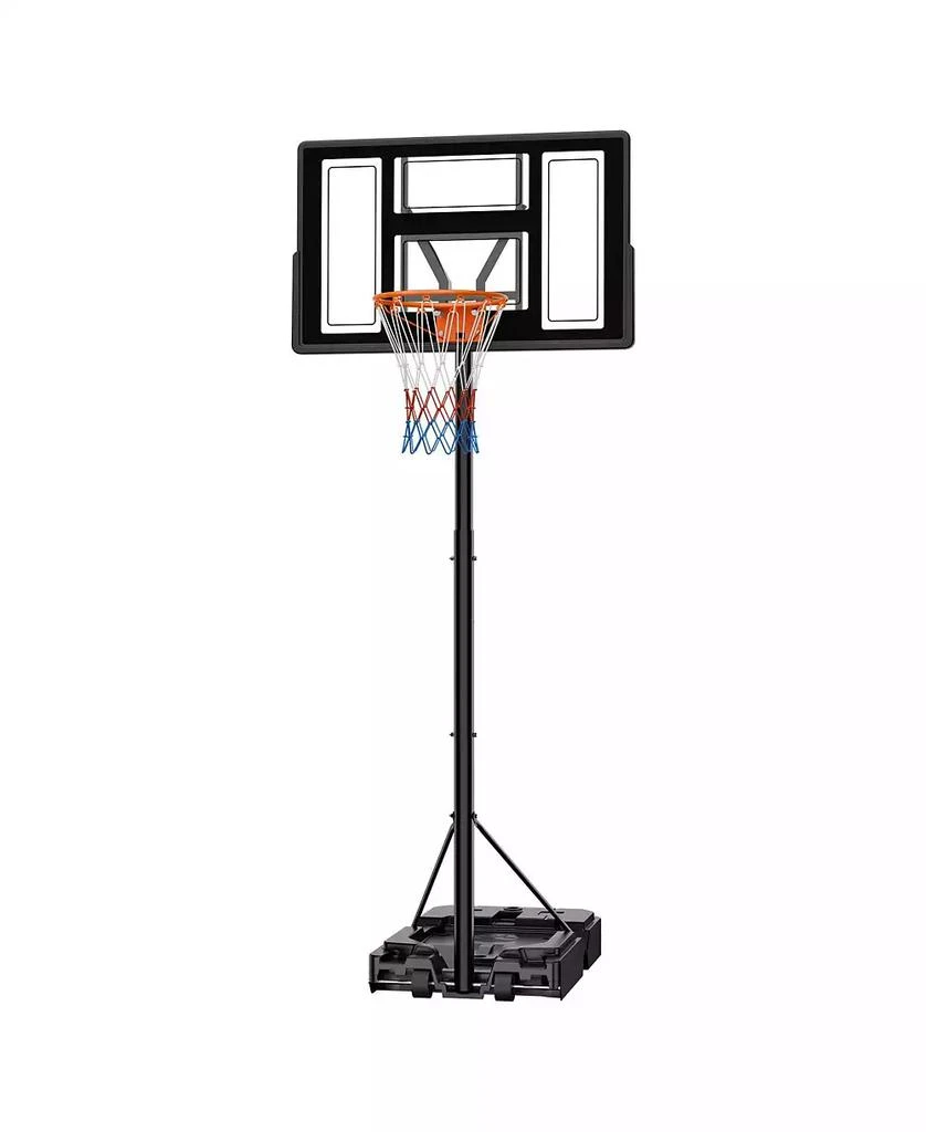 Mecale Portable Basketball Hoop, 4.4–10 ft Height Adjustable Stand, Built-In Rolling Wheels, Adjustable Goal System 10