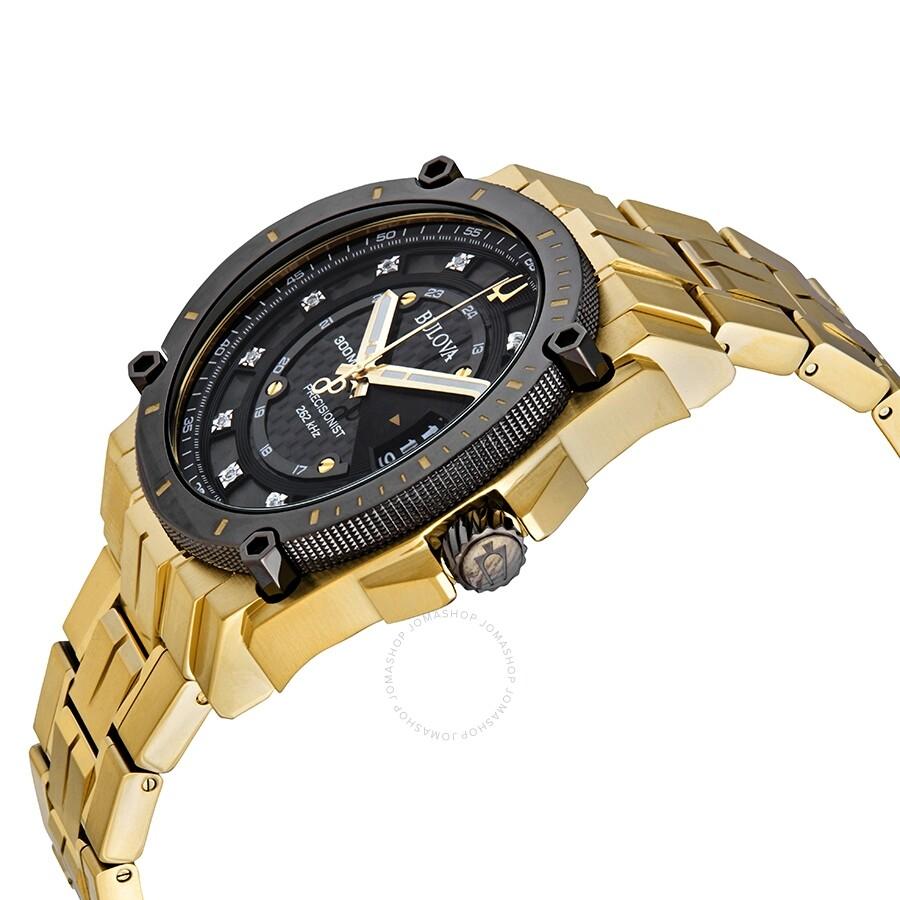 Bulova Precisionist Quartz Diamond Black Dial Men's Watch 98D156