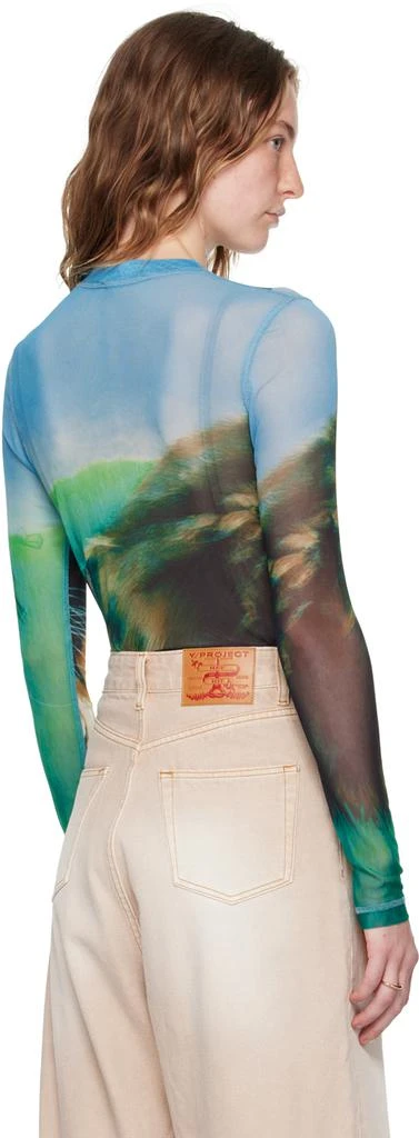 JW Anderson Blue Sheer Long Sleeve T-Shirt 3