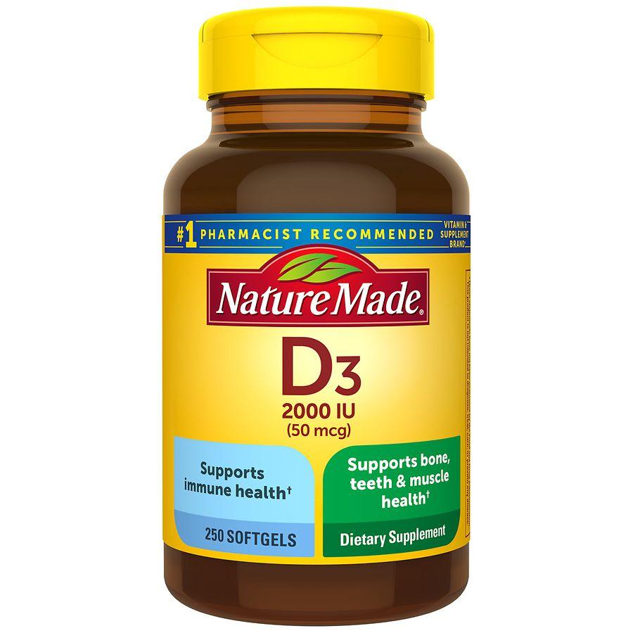 Nature Made Vitamin D3 2000 IU (50 mcg) Softgels