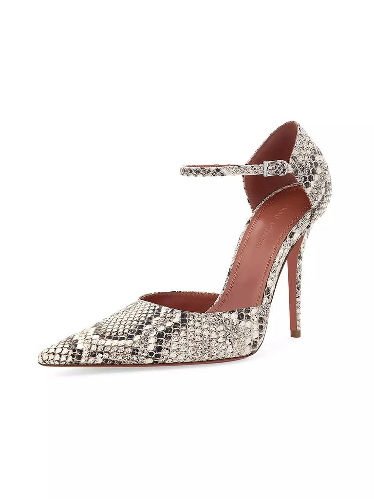 Amina Muaddi Barbara 105MM Snake Leather Mary Jane Pumps 2