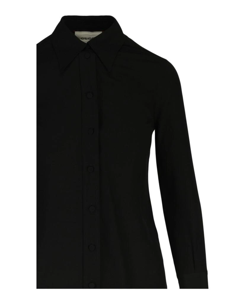 Gucci Embroidered Logo Long Sleeve Blouse 3