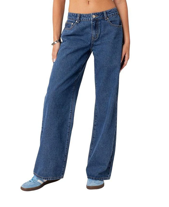 Edikted Raelynn Washed Low Rise Jeans 1
