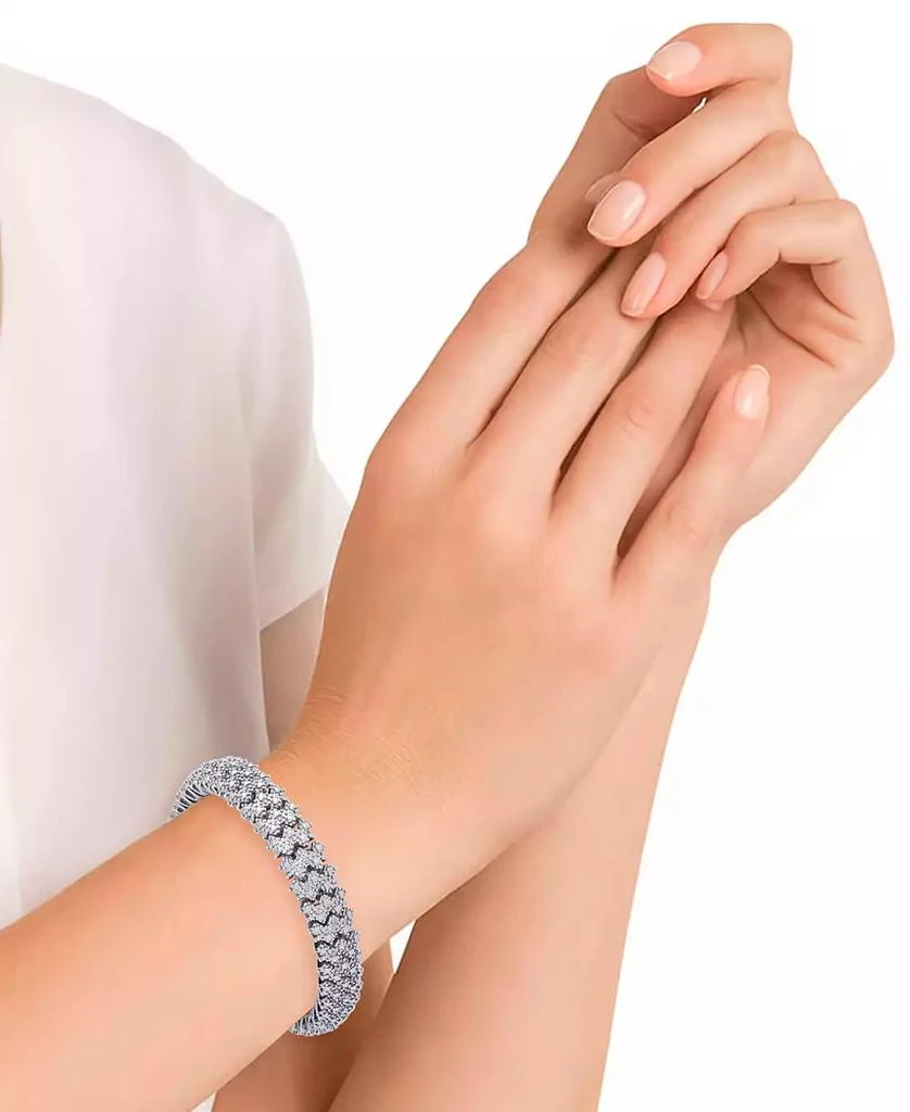 Macy's Diamond Accent Flex Bracelet in Sterling Silver-Plated Brass 2