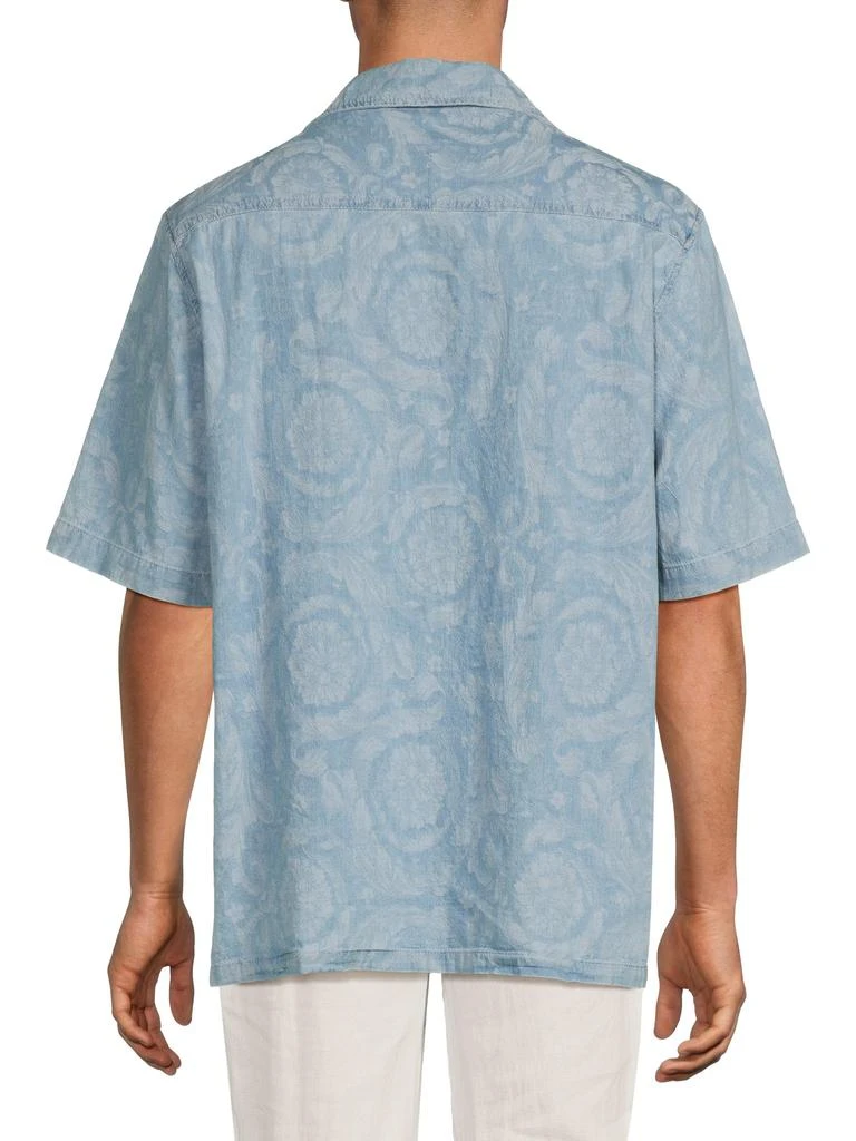 Versace Floral Chambray Camp Shirt 2