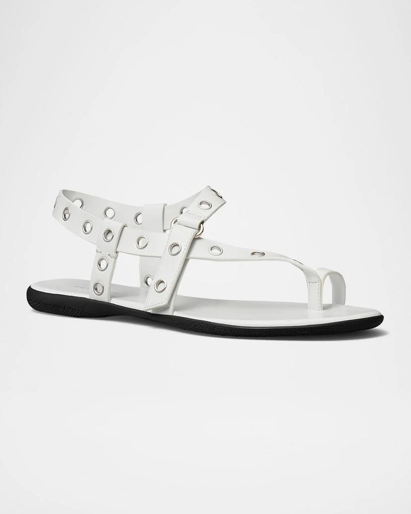 Tory Burch Leather Grommet Toe Ring Sandals 2