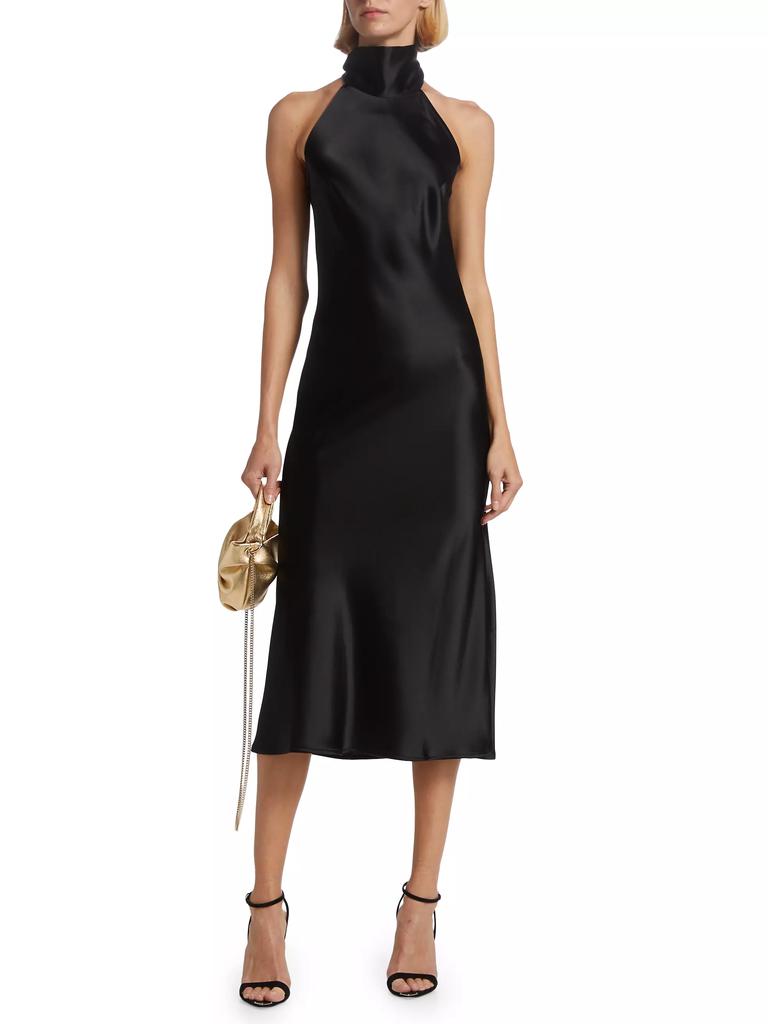Galvan Sienna Satin Halter Neck Gown