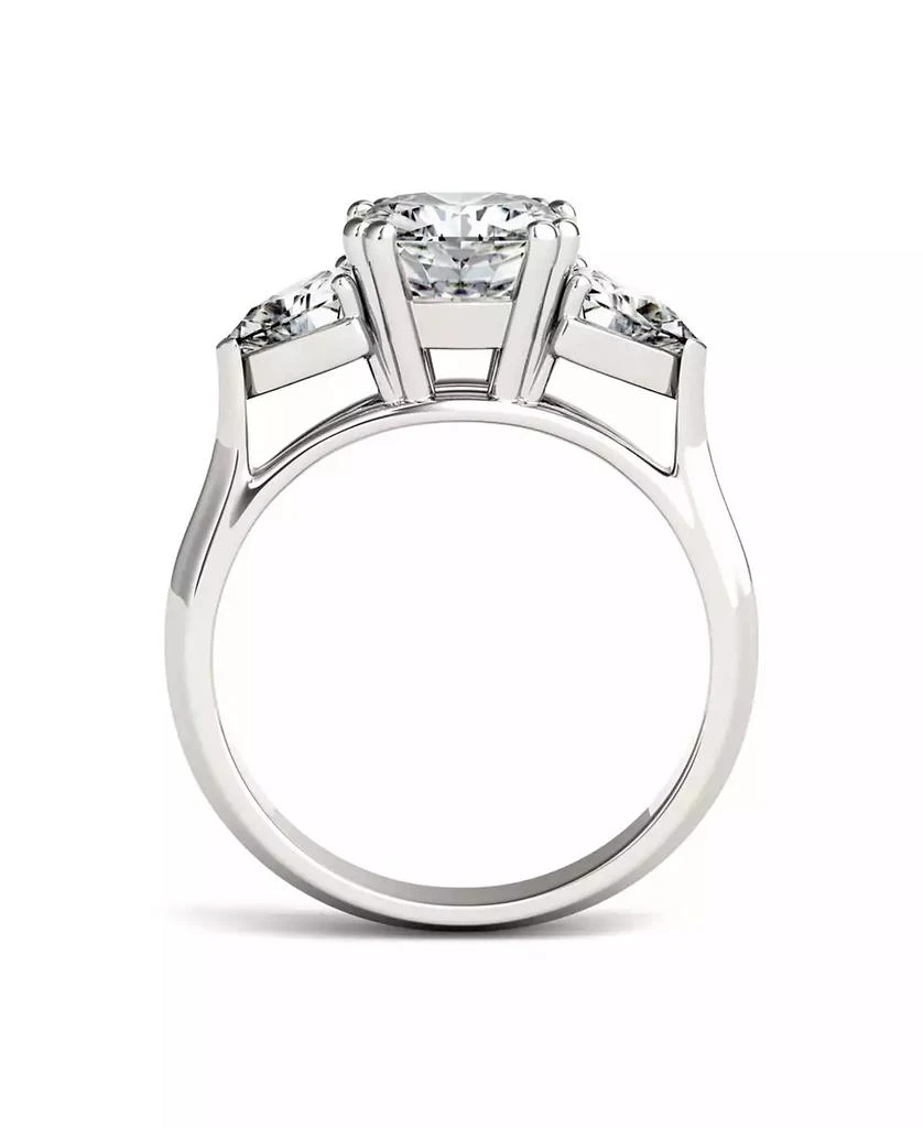 Charles & Colvard Moissanite Three Stone Ring 3 ct. t.w. Diamond Equivalent in 14k White Gold 4