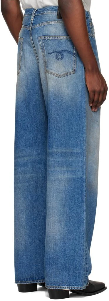 R13 SSENSE Exclusive Blue Damon Pleated Jeans 3