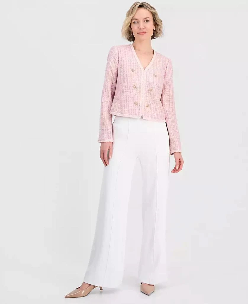 Tahari Women
s V-Neck Boucle-Knit Jacket 2