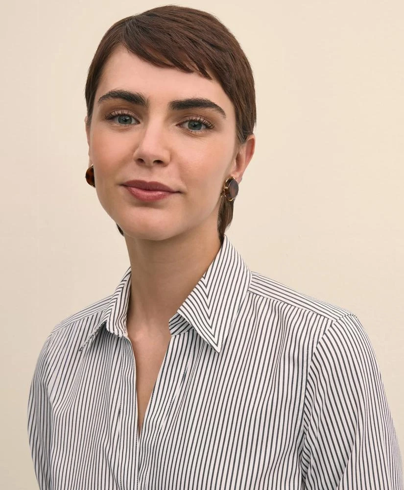 fitted striped dress shirt Albina Waist Striped Shirt