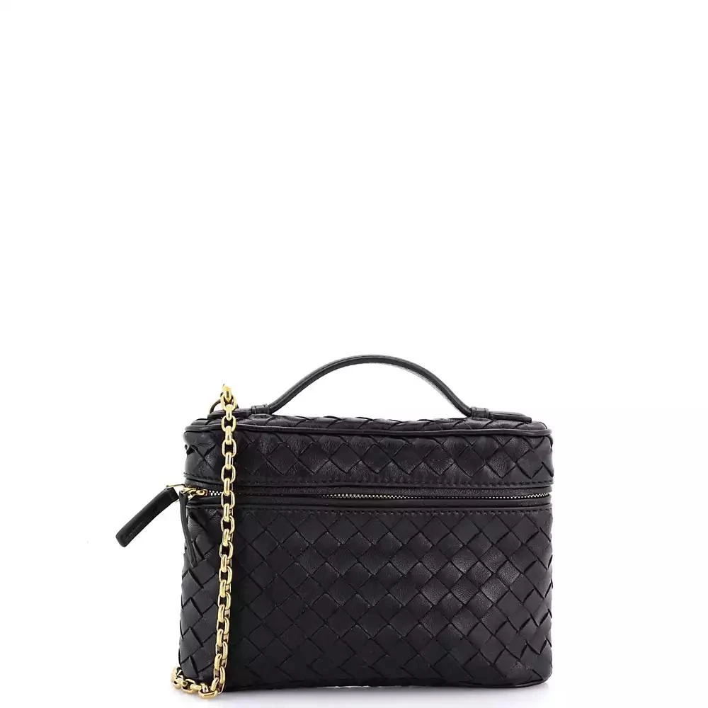 Pre-Owned Bottega Veneta Small Soft Chain Vanity Case Intrecciato Leather