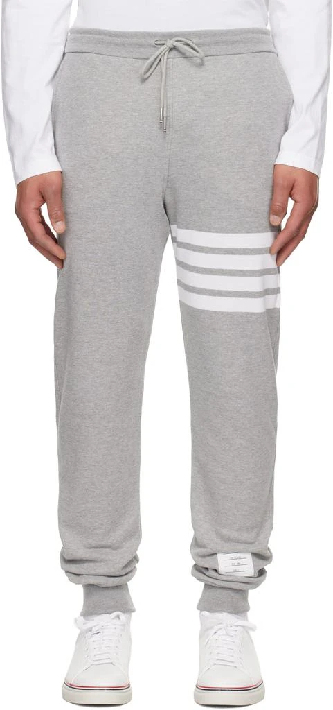 Thom Browne Gray Classic Loopback 4-Bar Sweatpants 1