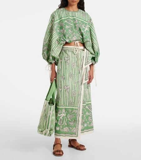 ALÉMAIS Lula printed cotton wrap skirt 2