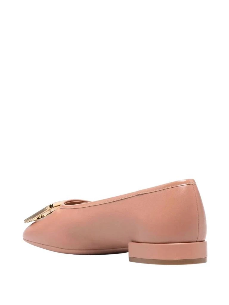 Salvatore Ferragamo Women
s Embossed-Logo Plaque Ballerina Shoes In Pink 3