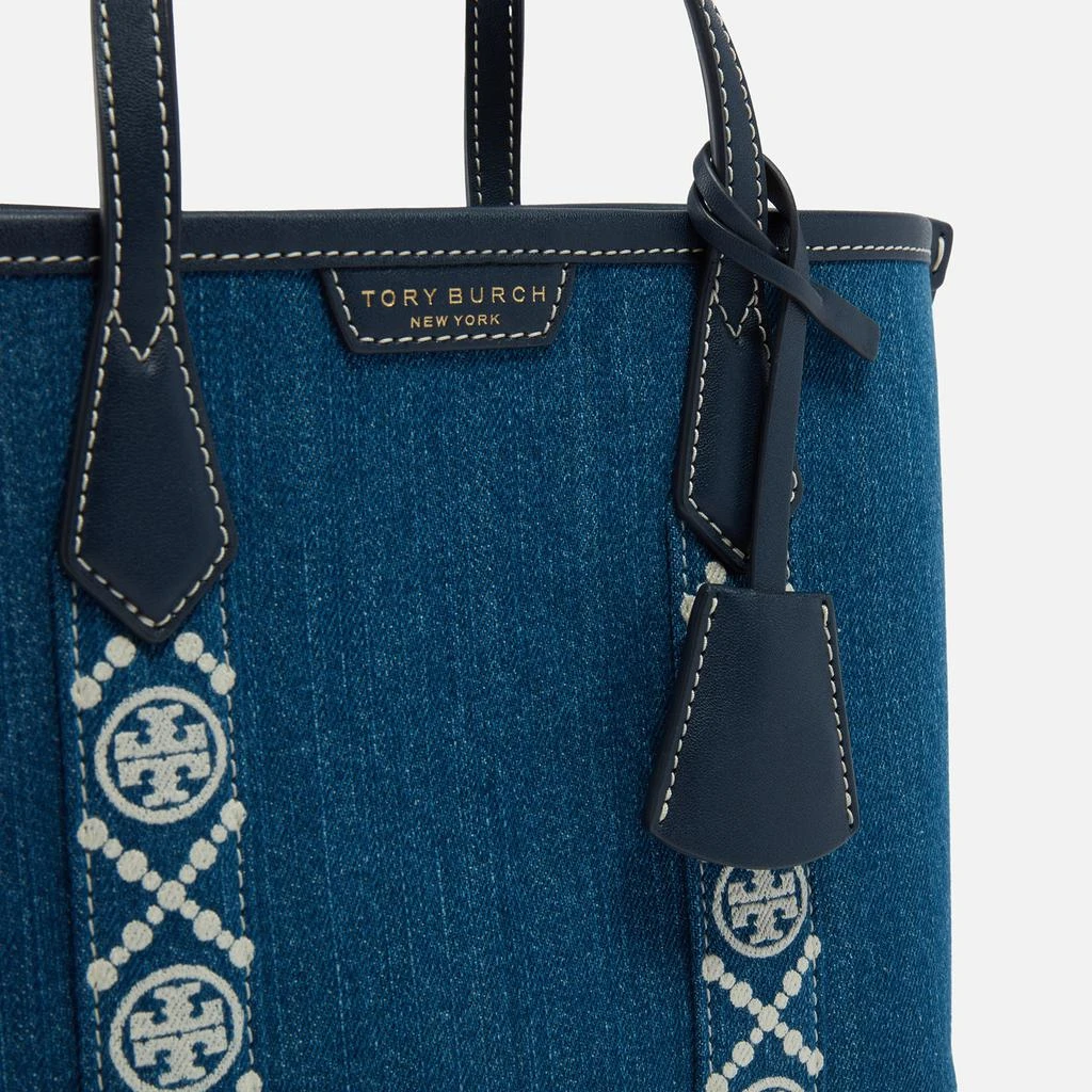 Tory Burch Perry Denim Triple-Compartment Small Tote Bag 4