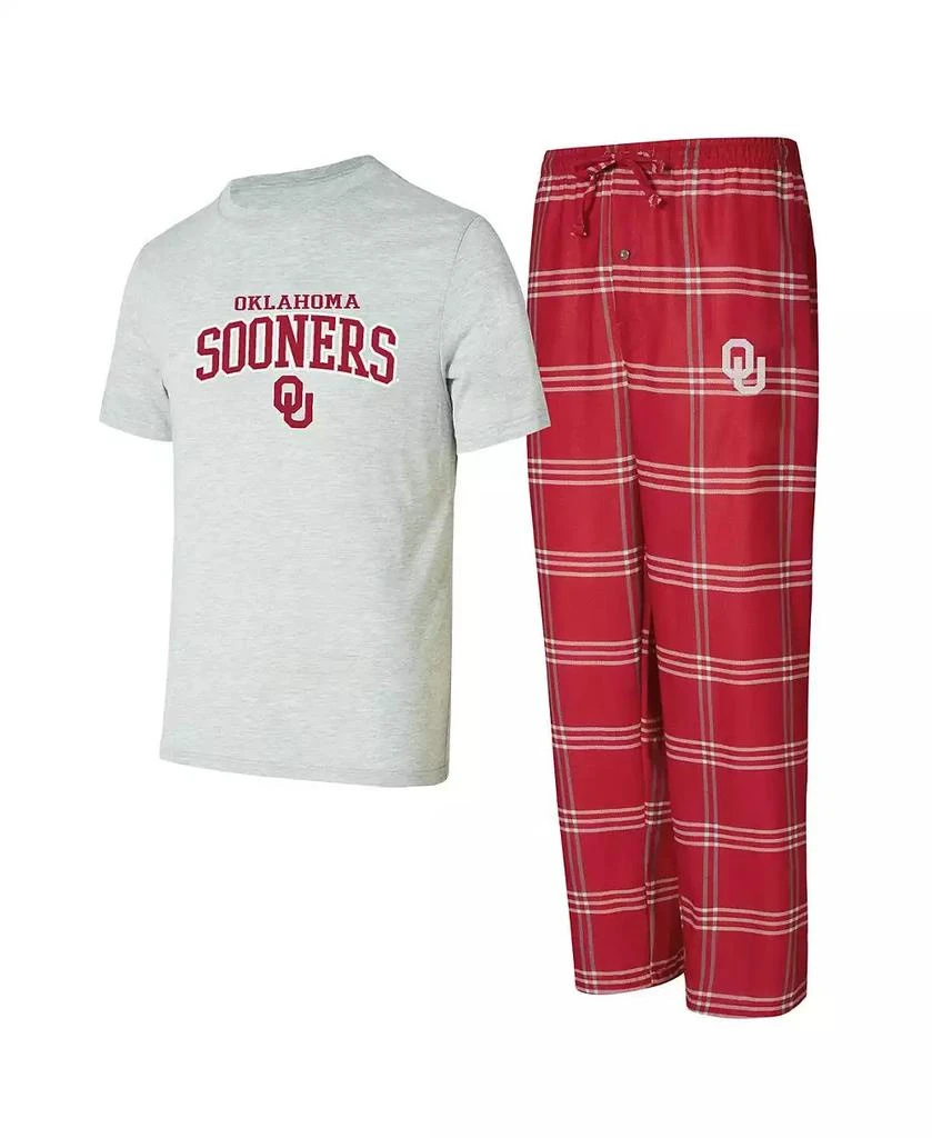 Concepts Sport Men's Crimson/Gray Oklahoma Sooners T-Shirt Pants Sleep Set 1
