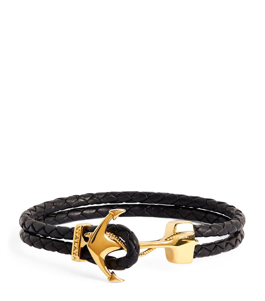 Nialaya Leather Anchor Bracelet