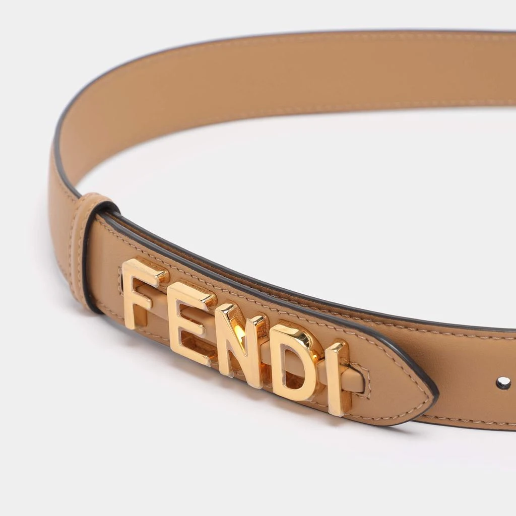Fendi Beige Leather Fendigraphy Waist Belt 85CM – On Sale 