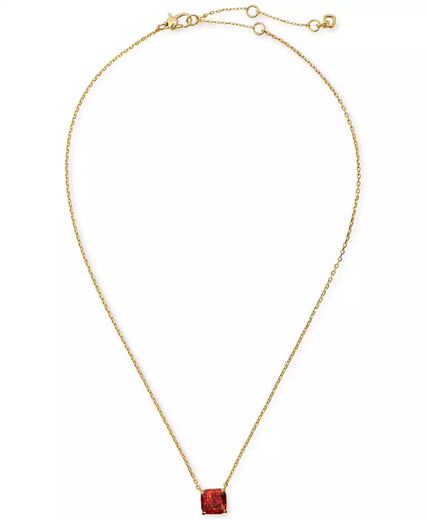 Kate Spade Gold-Tone Square Glitter Stone Mini Pendant Necklace, 17" + 3" extender 1