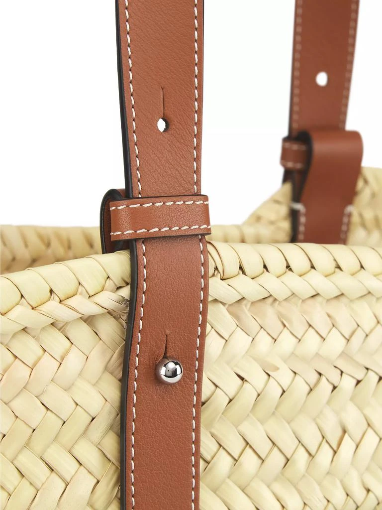 Loewe Medium Leather-Trimmed Woven Basket Bag 5
