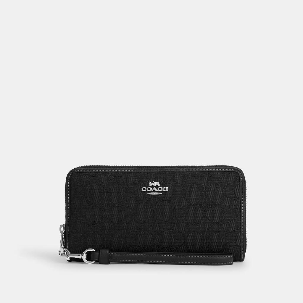 Coach Outlet Coach Outlet Long Zip Around Wallet In Signature Jacquard