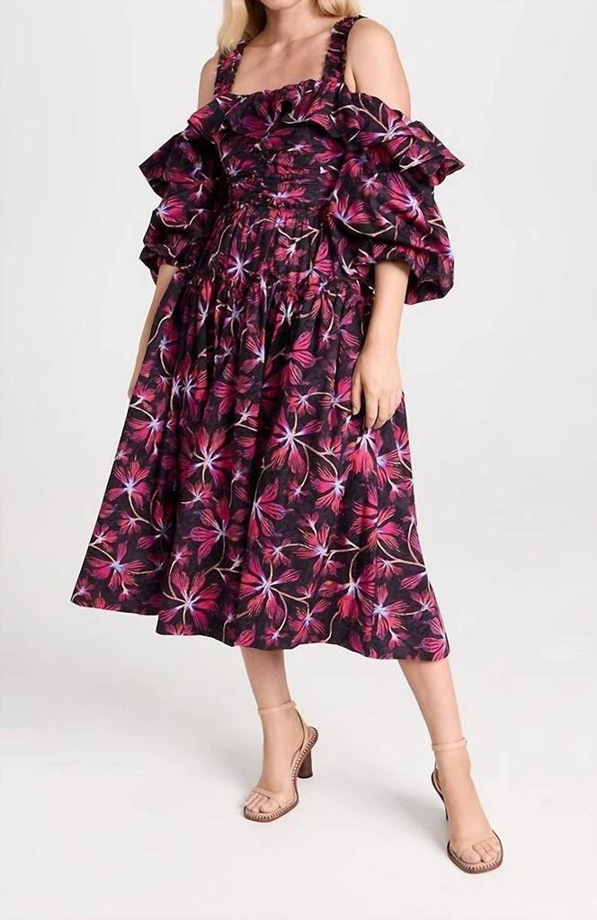 Ulla Johnson Ulla Johnson - Caprice Ruffled Floral Print Midi Dress 1