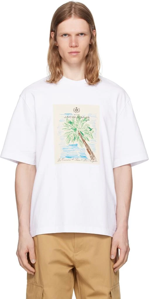 T-shirt Jacquemus Meru Blanc - Taille L Homme, 100% Coton, Neuf Avec étiquettes