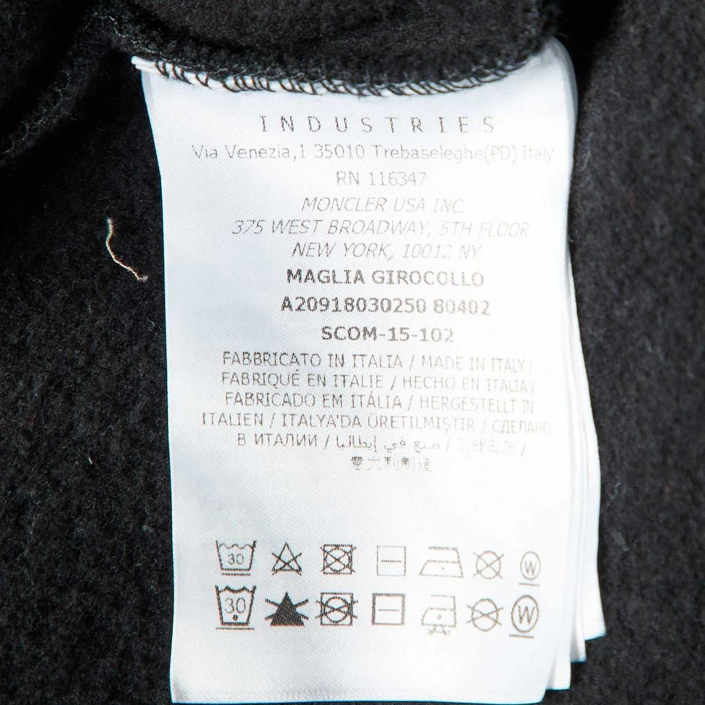 Moncler Moncler Black Printed Cotton Knit Crewneck Sweatshirt XXL 5