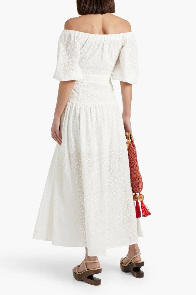 NICHOLAS Mia off-the-shoulder broderie anglaise cotton maxi dress 3