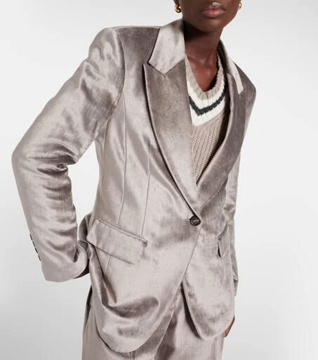 Brunello Cucinelli Cotton-blend velvet blazer 6
