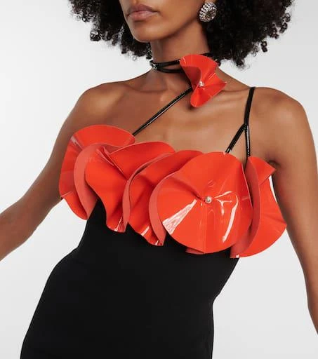 David Koma Floral-appliqué wool crepe minidress 4