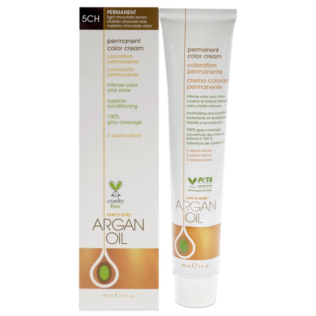 One n Only Argan Oil Permanent Color Cream - 5CH Light Chocolate Brown by  for Unisex - 3 oz Hair Color 1
