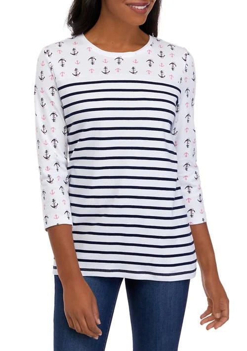 Kim Rogers® Rogers Womens 3 4 Sleeve Crew Neck Graphic T Shirt 1