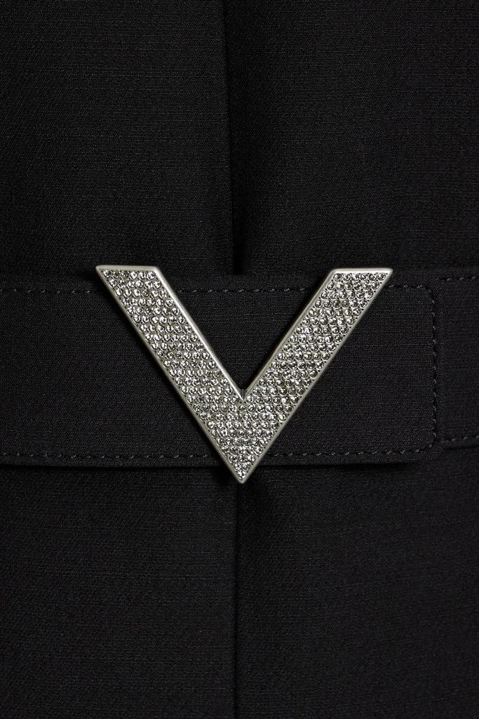 Valentino Belted wool and silk-blend crepe mini dress 4