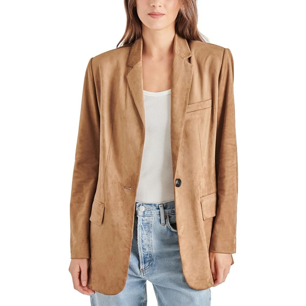 Steve Madden Women's Imaan One-Button Faux-Suede Blazer 1