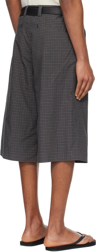 ERL Black Tailored Mini Plaid Skate Shorts 3