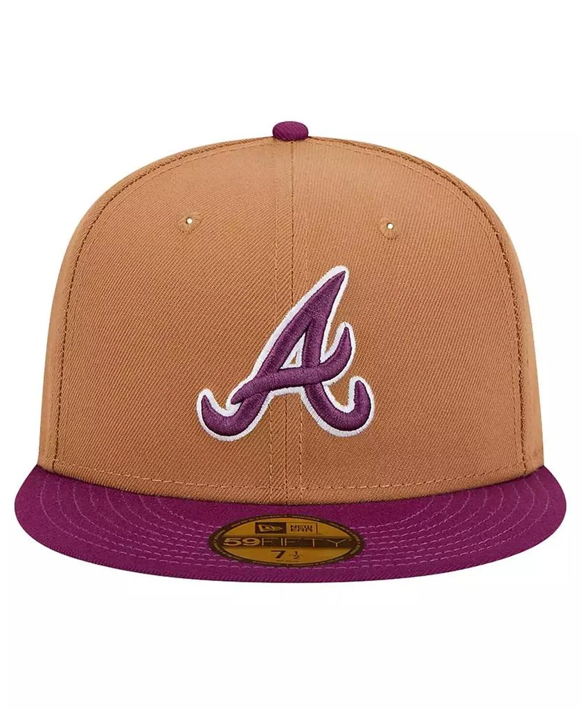 New Era Men's Brown/Purple Atlanta Braves Two-Tone Color Pack 59FIFTY Fitted Hat 4