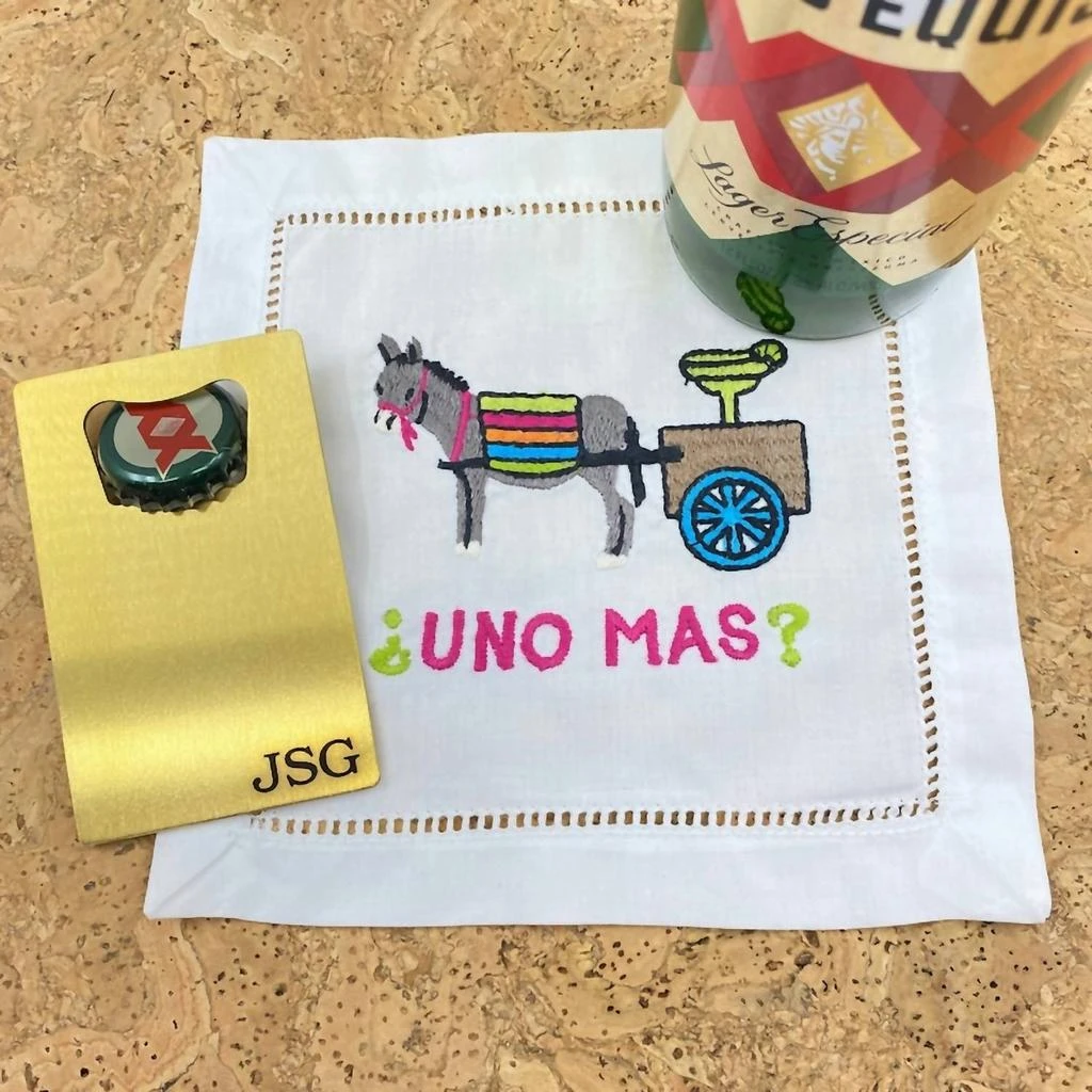 August Morgan Uno Mas Cocktail Napkins In White 2