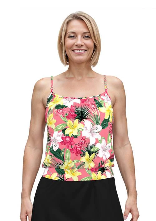 American Beach Beach Juicy Tropics Blouson Tankini Swim Top 1