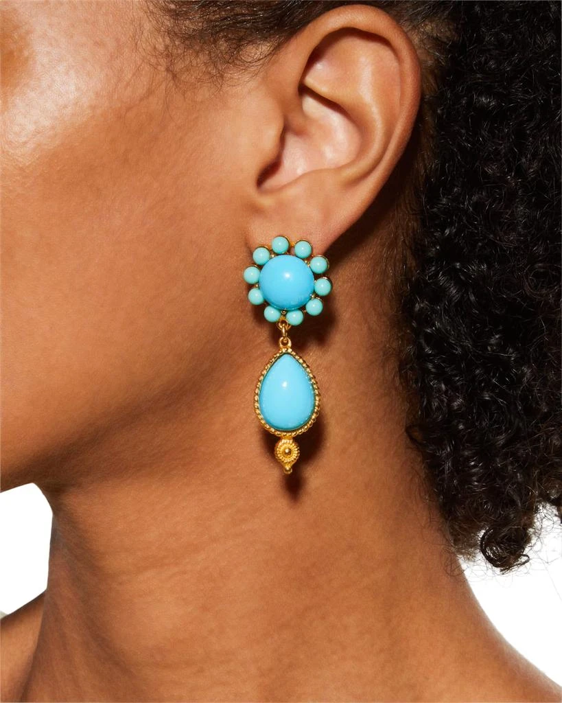 BEN-AMUN Gold Stone Dangle Earrings 2