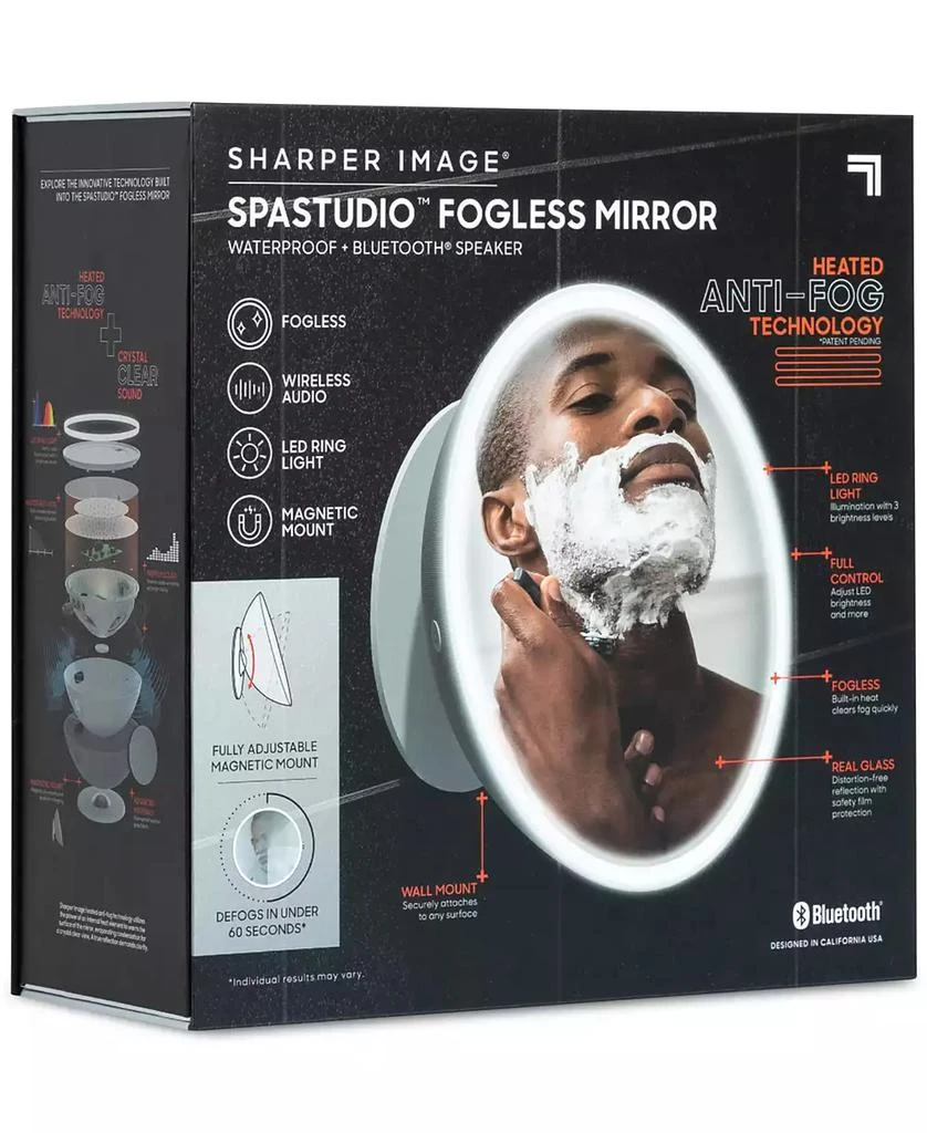 Sharper Image SpaStudio Waterproof Fogless Shower Mirror & Speaker 9