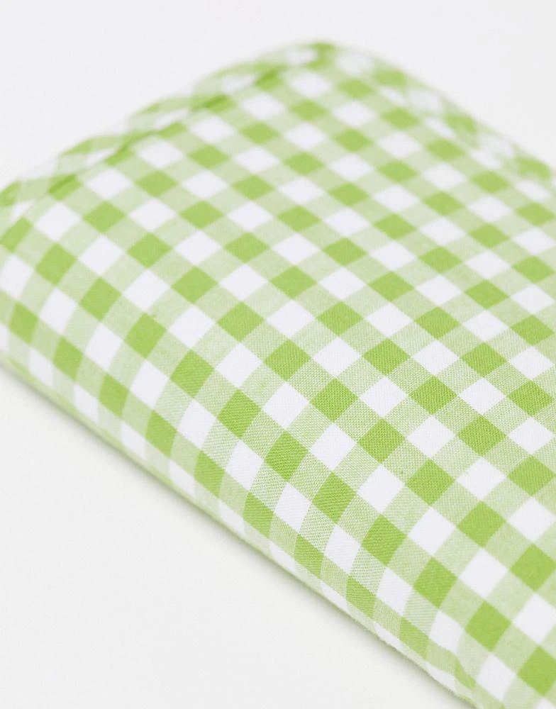 Flat Lay Company The Flat Lay Co. X ASOS EXCLUSIVE Standing Makeup Brush Case in Green Gingham 4