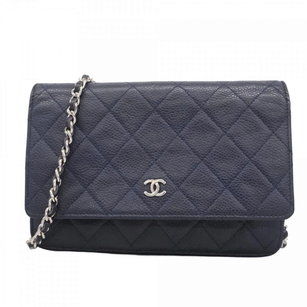 Chanel Grained Calfskin Chain/Shoulder Wallet (Pre-Owned)