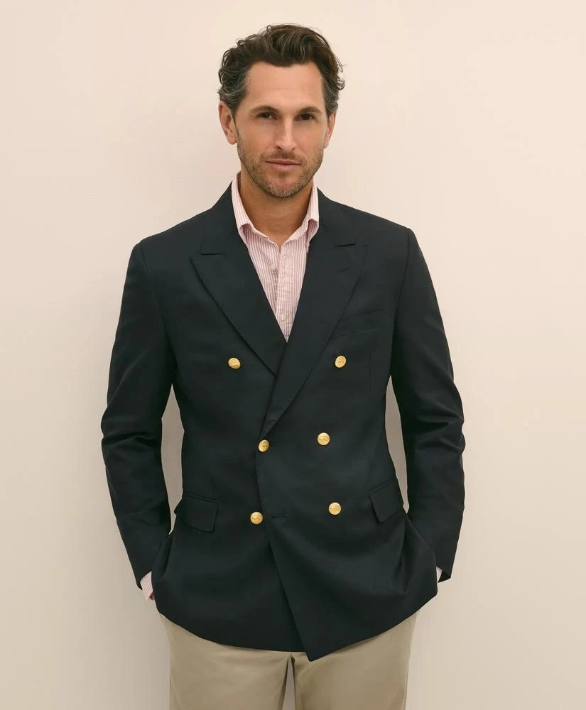 Brooks Brothers Classic Fit Stretch Wool Double-Breasted 1818 Blazer 1