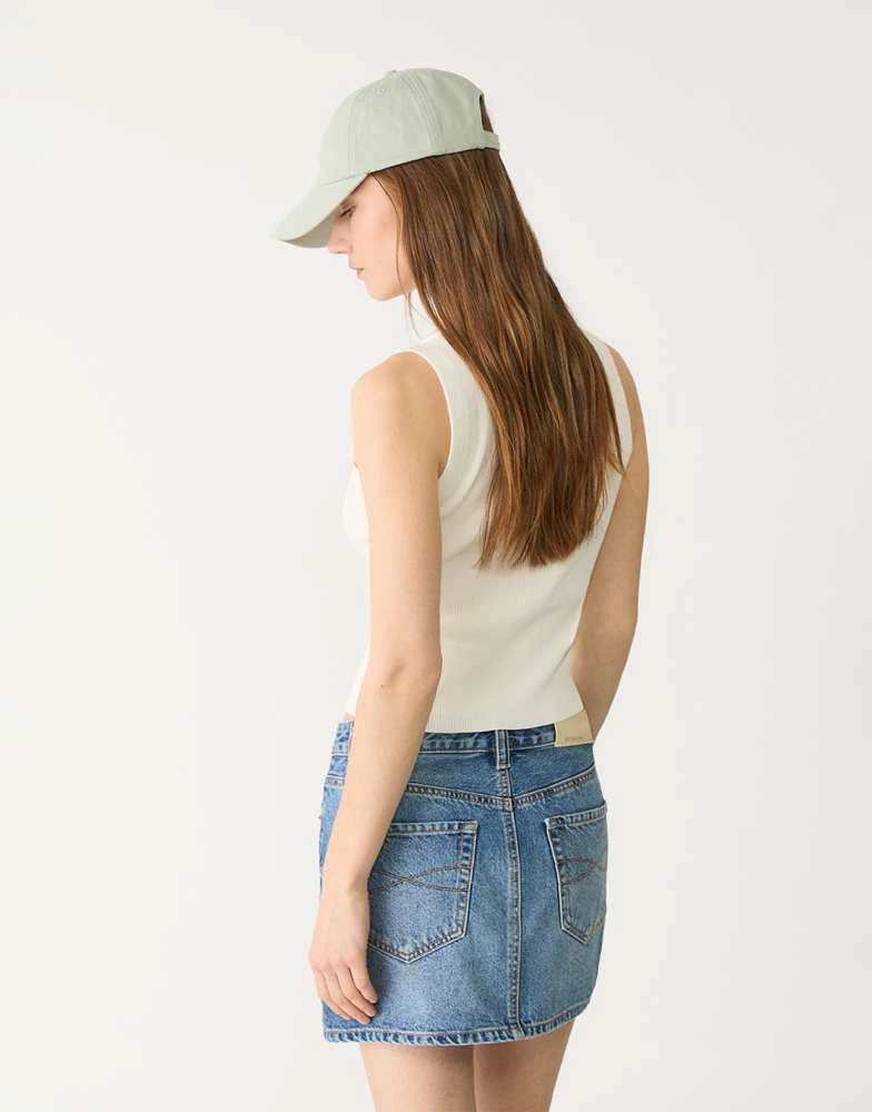 Stradivarius Stradivarius D60 denim mini skirt in light blue 2