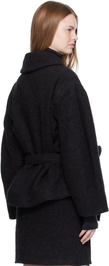 Lemaire Black Short Asymmetrical Bathrobe Coat 3